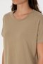 Women's Khaki Crew Neck T-Shirt 50320031-Vr027 - 7