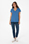 Women's Indigo V-Neck T-Shirt 50320026-Vr028 - 4