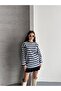 Women's Crew Neck Long Sleeve Striped Tunic