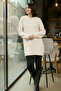 Self-Patterned Knitwear Tunic R4444 Ecru - 3