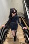 Yan Drape V-Neck Glitter Dress - Black Black