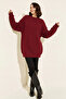 Self-Patterned Knitwear Tunic R4444 Red
