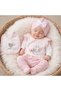 100% Cotton 5-Piece Cute Rabbit Patterned Newborn Baby Girl Hospital Discharge Bodysuit Set (Boxed) 0-3 Months - 3