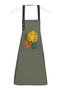 Fabric Kitchen Apron Stain Resistant Water Repellent Fabric Fade Resistant Print Monstera Potted Plants Floral Anthracite Apron - 2
