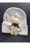 Children's Hat Stretchy Ribbed Beanie Plush Teddy Bear Detail Adult Boys Girls Unisex Bear Hat Beanie - 4