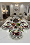 Porcelain Pasta Plate, Presentation Plate 6 Pieces 20 cm Mixed Series Blue White