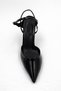 Fante Black Patent Leather Thin Heeled Women's Shoes – Ankle Buckle - 6