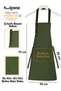 Fabric Kitchen Apron Stain Resistant Water Repellent Fabric Fade Resistant Print Monstera Potted Plants Floral Khaki Apron - 3