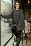 Self-Patterned Knitwear Tunic R4444 Anthracite - 2