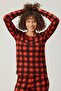 Luxury 100% Cotton Patterned Women's Pajama Set - Soft Textured Premium Comfortable Home Wear Set - 3