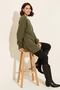 Self-Patterned Knitwear Tunic R4444 Khaki - 2