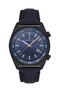 Dk.1.13814-3 Leather Lordon Waterproof Steel Coated Navy Blue Men's Wristwatch