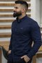 Slim Fit Narrow Fit Gabardine Lycra Washed Denim Fabric Men's Shirt - 2