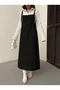 Black Strappy Long Gardener Dress - 2