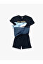 Cotton Appliqued Shark Printed 2-Piece T-Shirt and Shorts Set - 2
