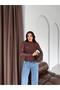 Coffee Lace Embroidered Transparent Blouse - 3