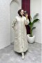 Women's Zipper Closure Full Length Quilted Coat - 3