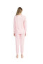 Women's Pink Round Collar Pajama Set - 2