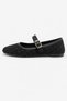 Black Tweed Fabric Mary Janes Ballet Flats Stylish Buckled Comfortable Sole Daily Shoes BYNDLCK01 - 4