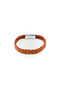 Taba Herringbone – Fishbone Braided Genuine Leather Men's Bracelet-50-680 - 2