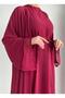 Burgundy Anna Chiffon Abaya Set - 2