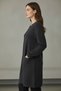 Plus Size Long Knitwear Cardigan with Pockets, Full Zipper, Crew Neck, Casual Wave Pattern - 4