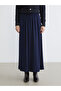 Navy Blue Belmando Flared Skirt with Elastic Waist from Guliis Store - 2