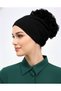 Ruffled Black Non-Slip Silicone Stitch-Free (Non-Slip) Undercap Women's Hijab Tie-Detail Inner Undercap - 7