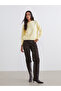 Yellow Crew Neck Women's Knitwear Sweater from Plus-Store - 2