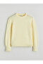 Yellow Crew Neck Women's Knitwear Sweater from Plus-Store - 5