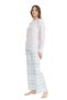 U.S. Polo Assn. 17096 Women's Perforated Fleece Waffle Fabric Long Sleeve Wide Leg Pajama Set-Pink - 2