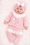 100% Cotton 10-Piece Newborn Lace Collar Baby Girl Boxed Hospital Discharge Set - 7