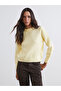 Yellow Crew Neck Women's Knitwear Sweater from Plus-Store