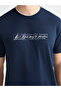 Navy Blue Crew Neck Printed Combed Cotton Men's T-Shirt from Plus-Store - 3