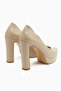 Ragni Beige Platform Heeled Women's Shoes - 5