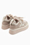 Estela Beige Suede Thick Sole Casual Sneaker Shoes - 5