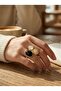 Beige Black Pearl Look Stone Gold Women's Ring |   Special Boxed - 3