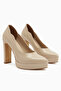 Ragni Beige Platform Heeled Women's Shoes - 3