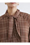 Lcw Modest Scarf Collar Plaid Women's Shirt Tunic - 3