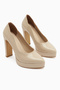 Ragni Beige Platform Heeled Women's Shoes - 4