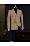 Italian Style S Slim Fit K Double-Breasted Pointed Collar Men's Jacket Khaki T13650