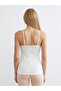 White U-Neck Women's Covered Tank Top with Rope Straps - 4