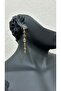Steel 7 Element Colorful Stone Long Earrings - 3