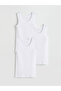 White U-Neck Combed Cotton Men's Undershirt 3-Pack - 8