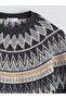 Crew Neck Patterned Men's Knitwear Sweater - 6