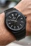 Black Men's Wristwatch |   42mm Steel Case, Black Dial, Black Steel Band