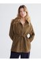 Lcwaikiki Classickhaki Suede Look Shirred Women's Shirt Tunic
