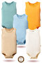 100% Organic Cotton Snap Fastener Sleeveless Baby Bodysuit 5-Pack - 2