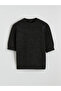Anthracite Crew Neck Women's Knitwear Sweater - 5