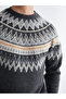 Crew Neck Patterned Men's Knitwear Sweater - 3